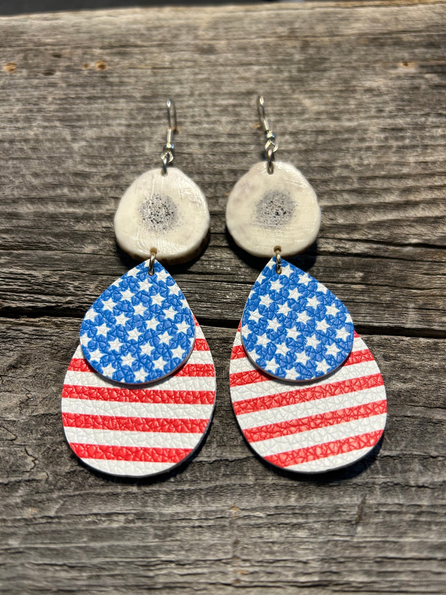 American Faux Leather Earrings
