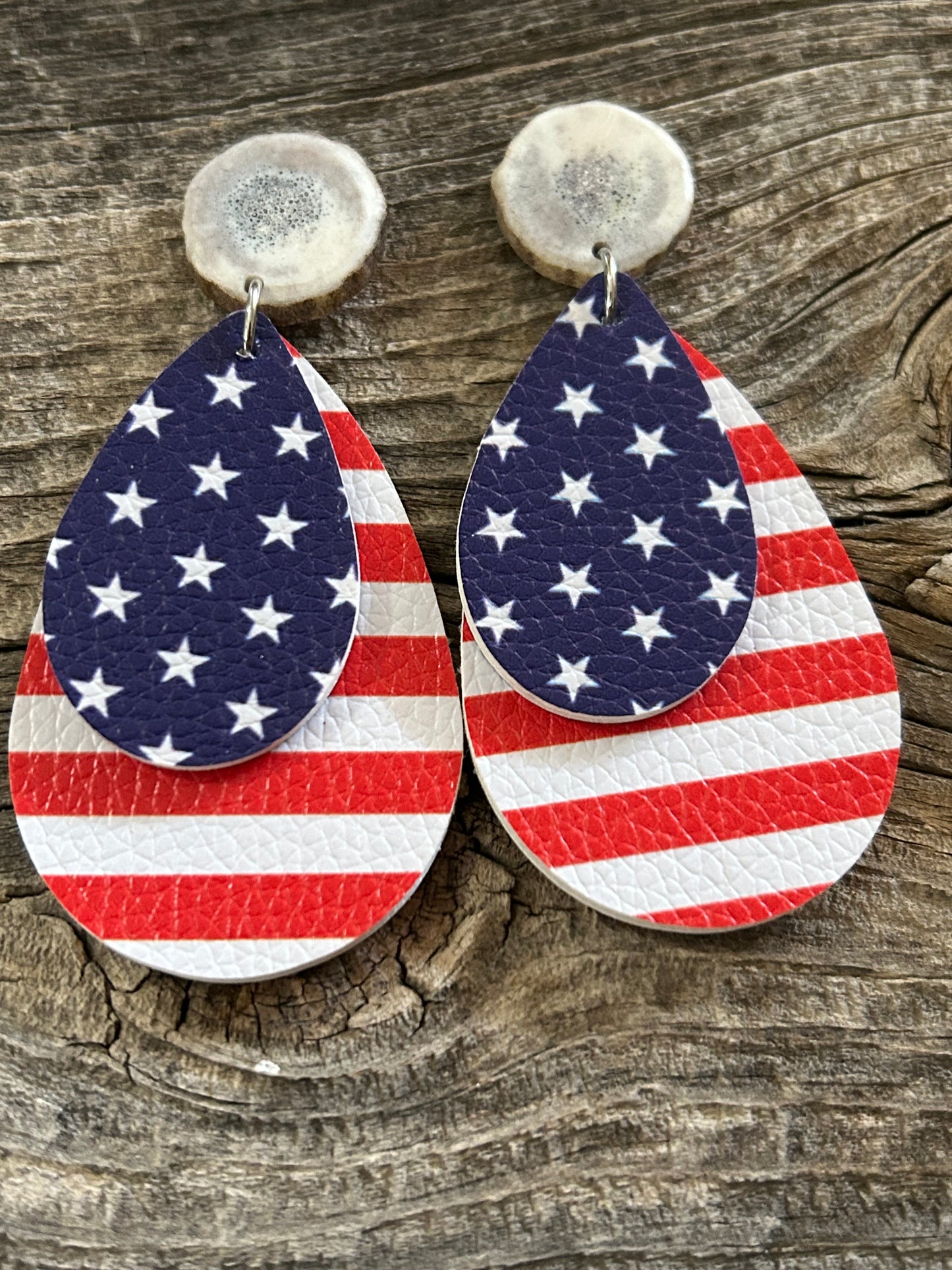 American Faux Leather Earrings