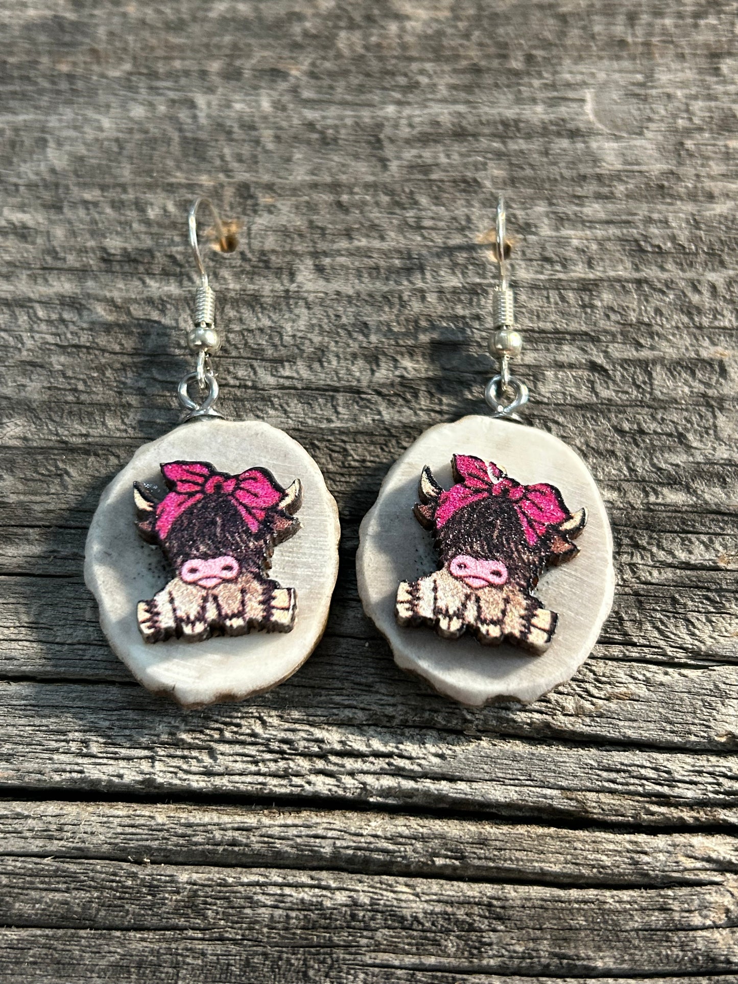 Highland Cow with pink accents