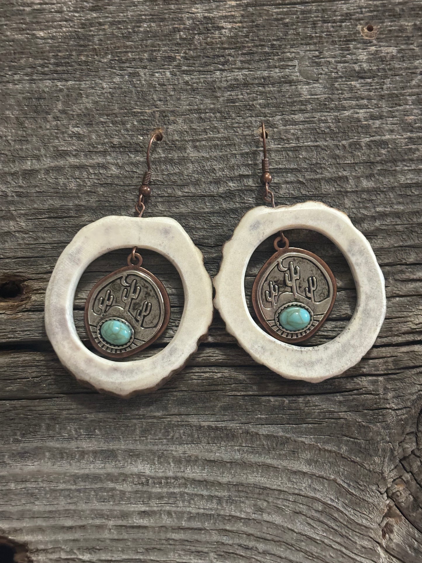 Silver charm with Southwestern Cactus scene