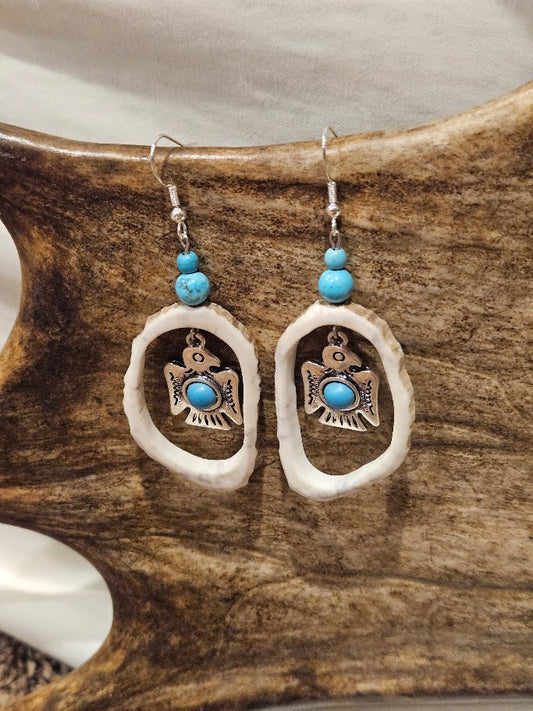 Aztec bird with sky blue accents