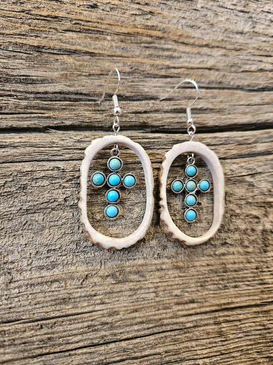 Turquoise Beaded Cross
