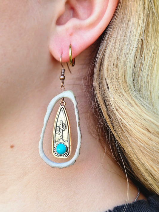 Copper n turquoise cactus