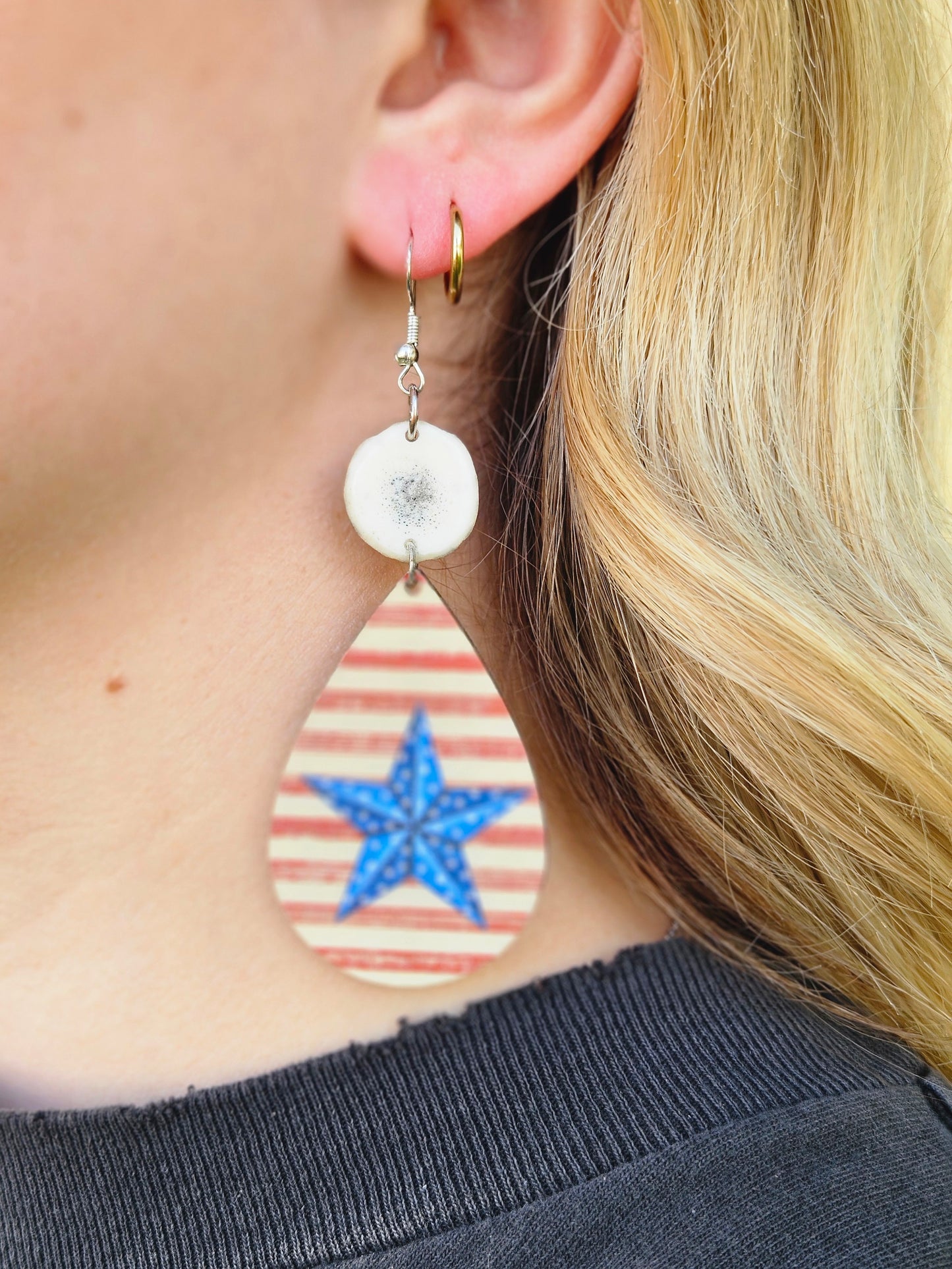 Patriotic Painted Wood Charms