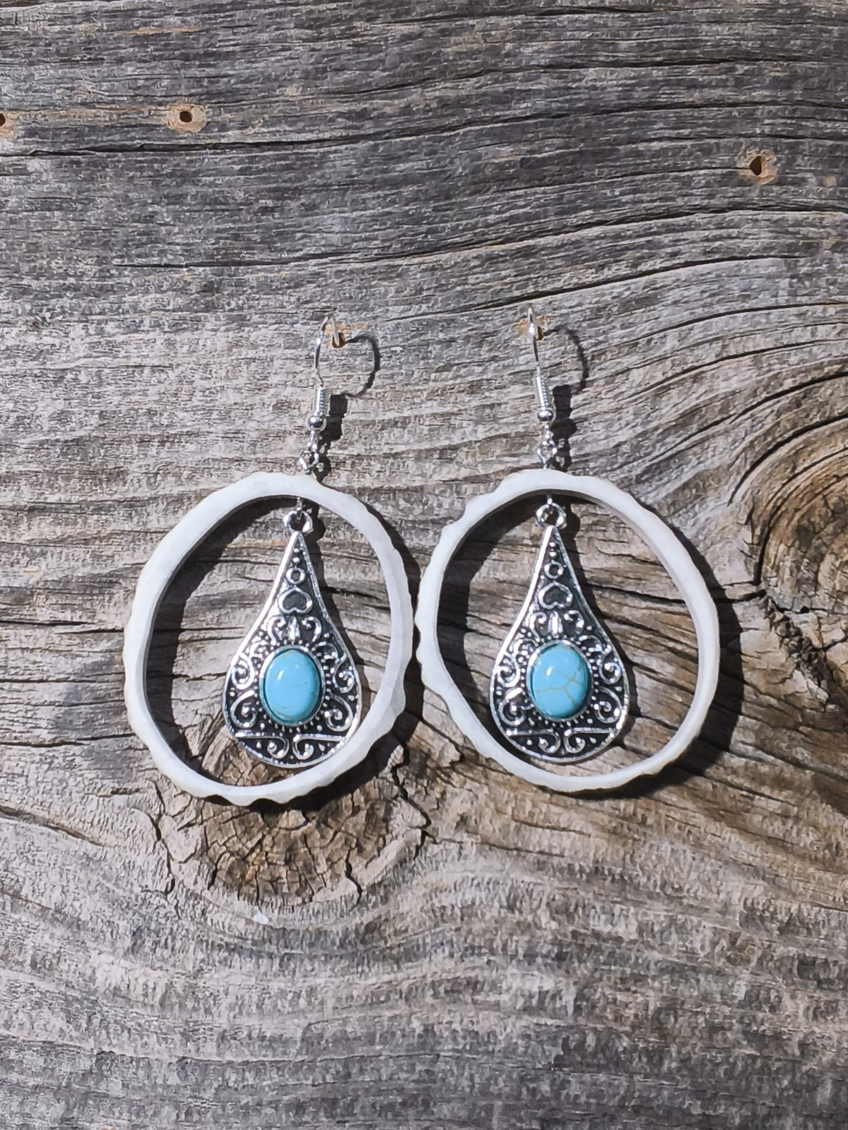 Long teardrop with turquoise