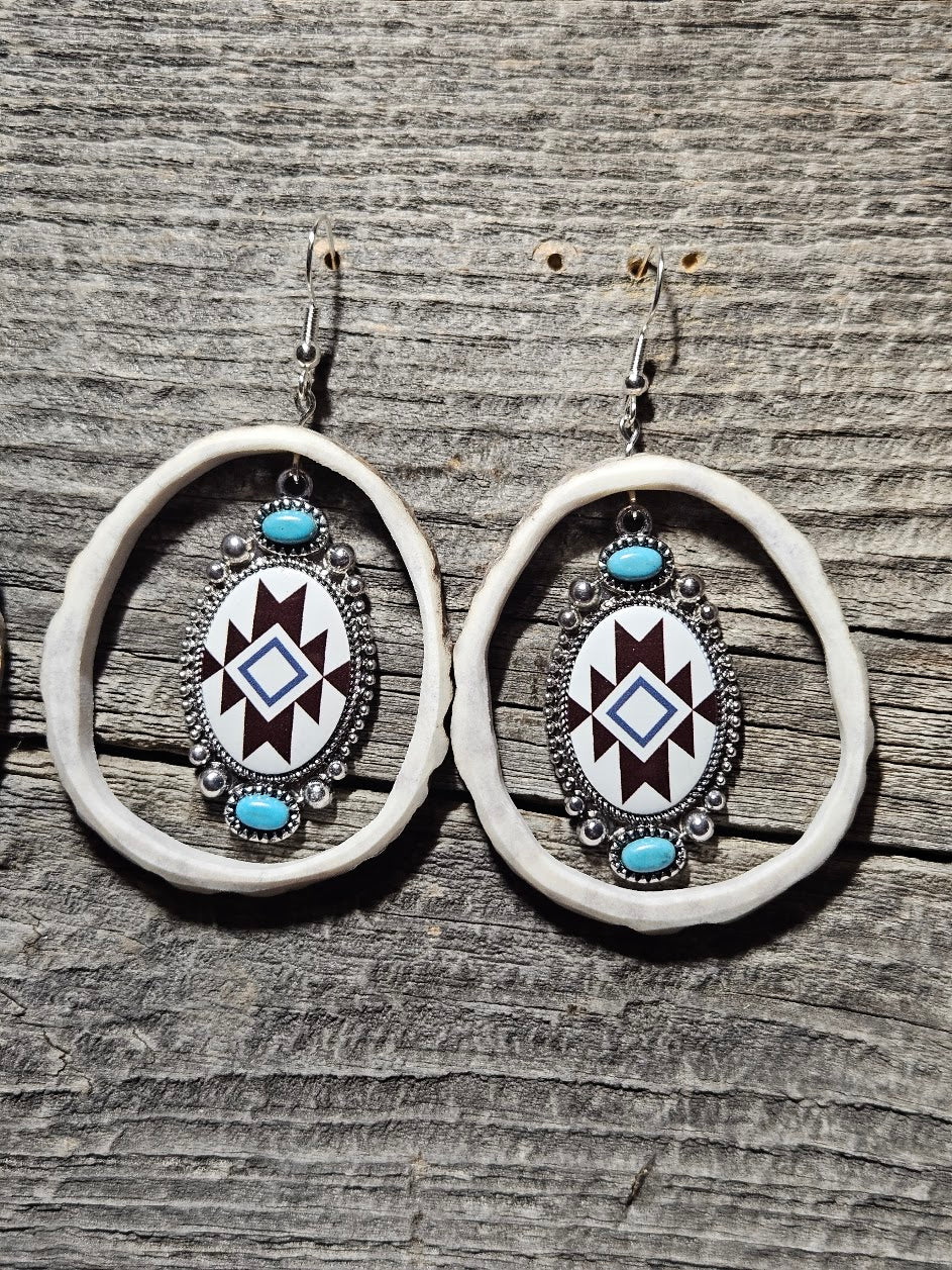 White and Brown Aztec