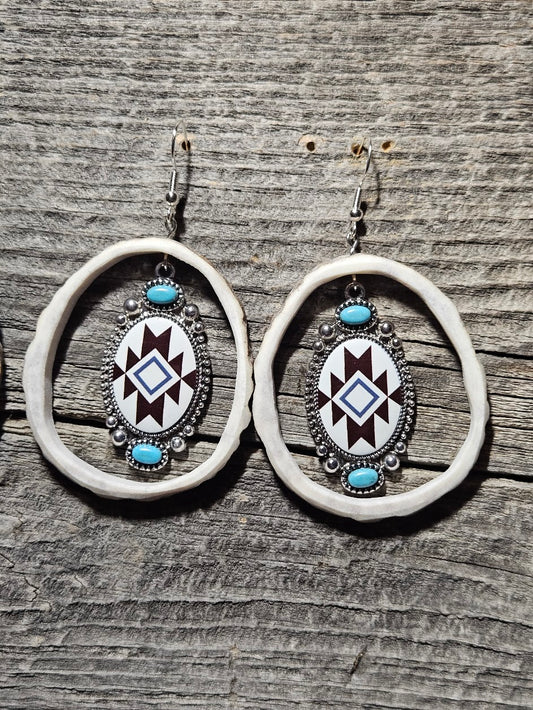White and Brown Aztec