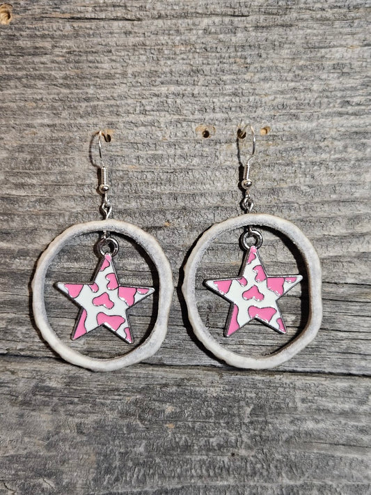 Pink Cow Print Star