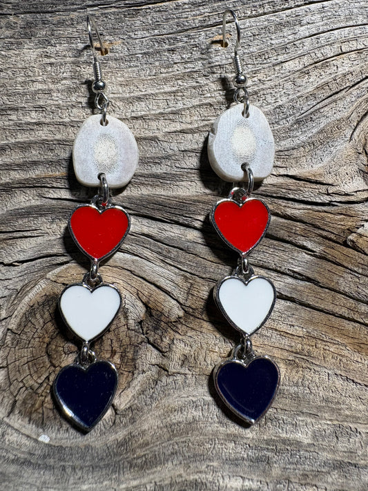 Red White Blue hearts