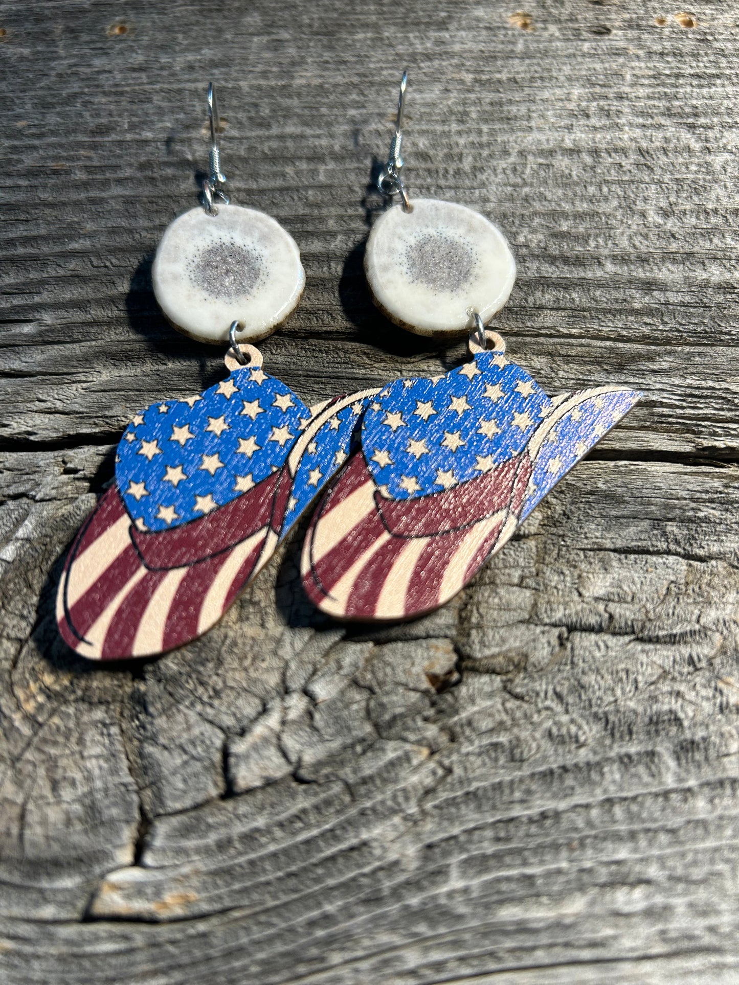Patriotic Painted Wood Charms