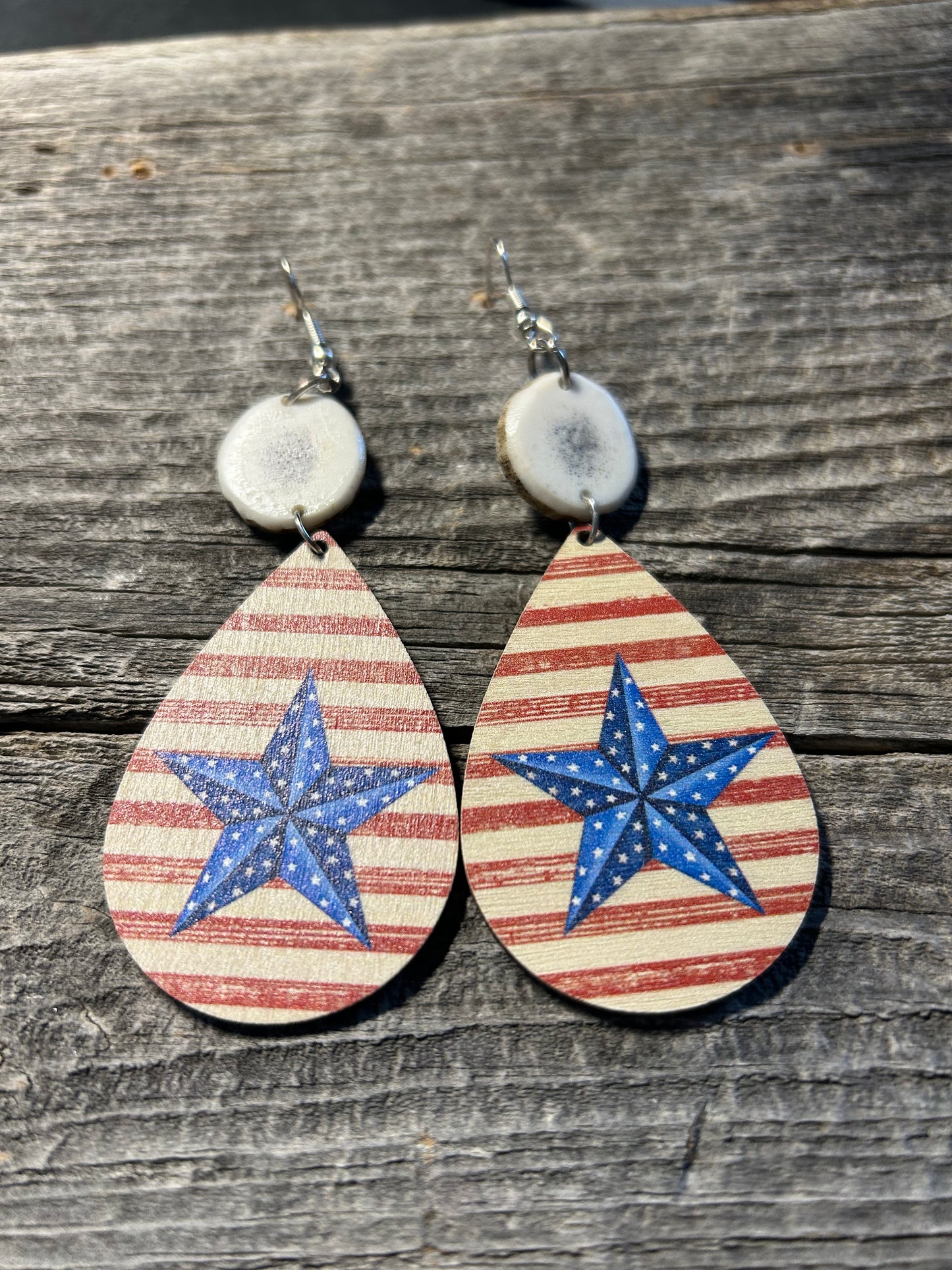 Patriotic Painted Wood Charms