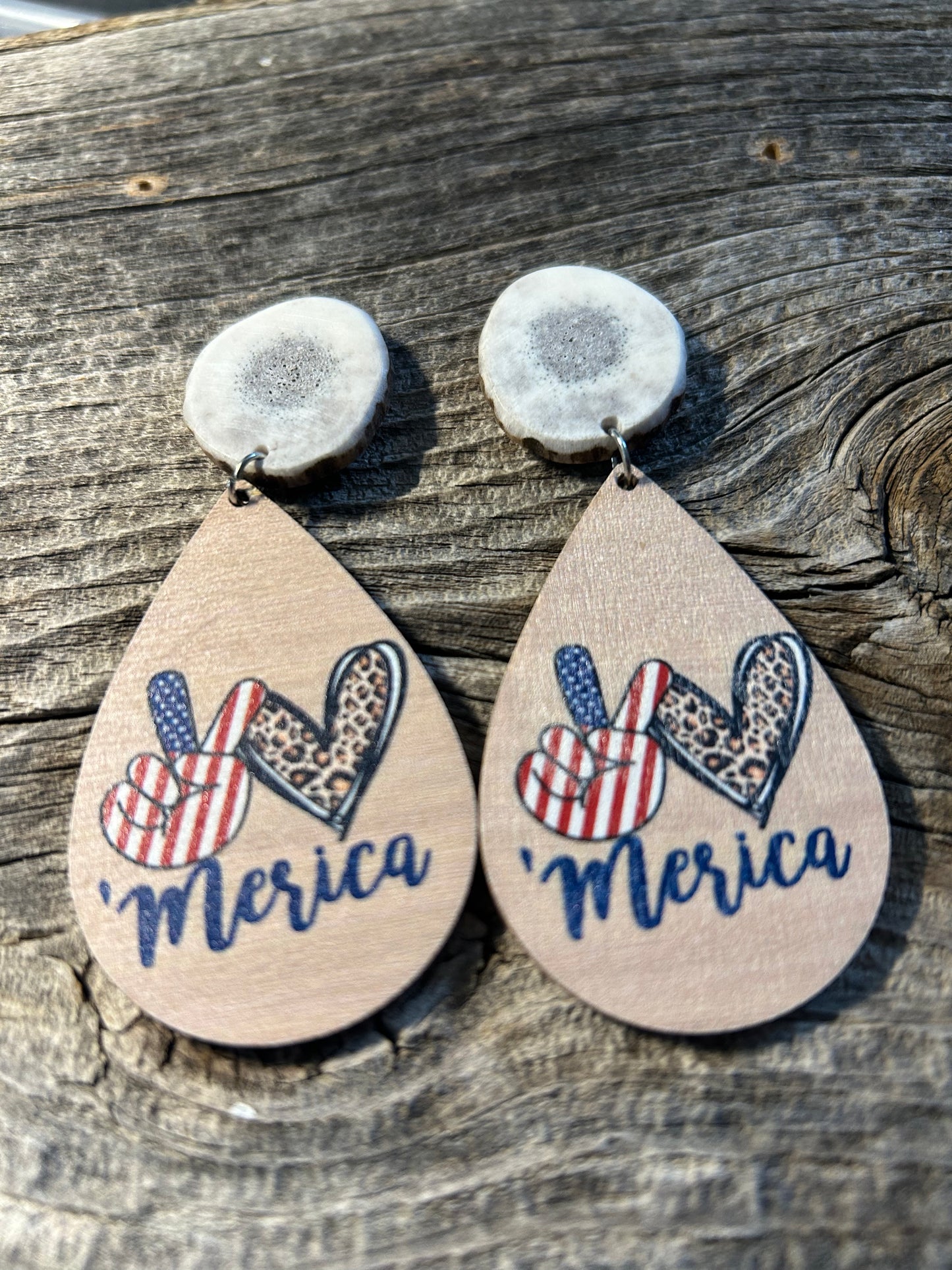 Patriotic Painted Wood Charms