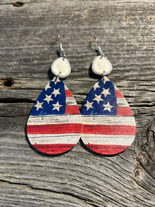American Faux Leather Earrings