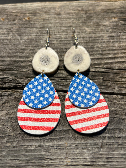 American Faux Leather Earrings