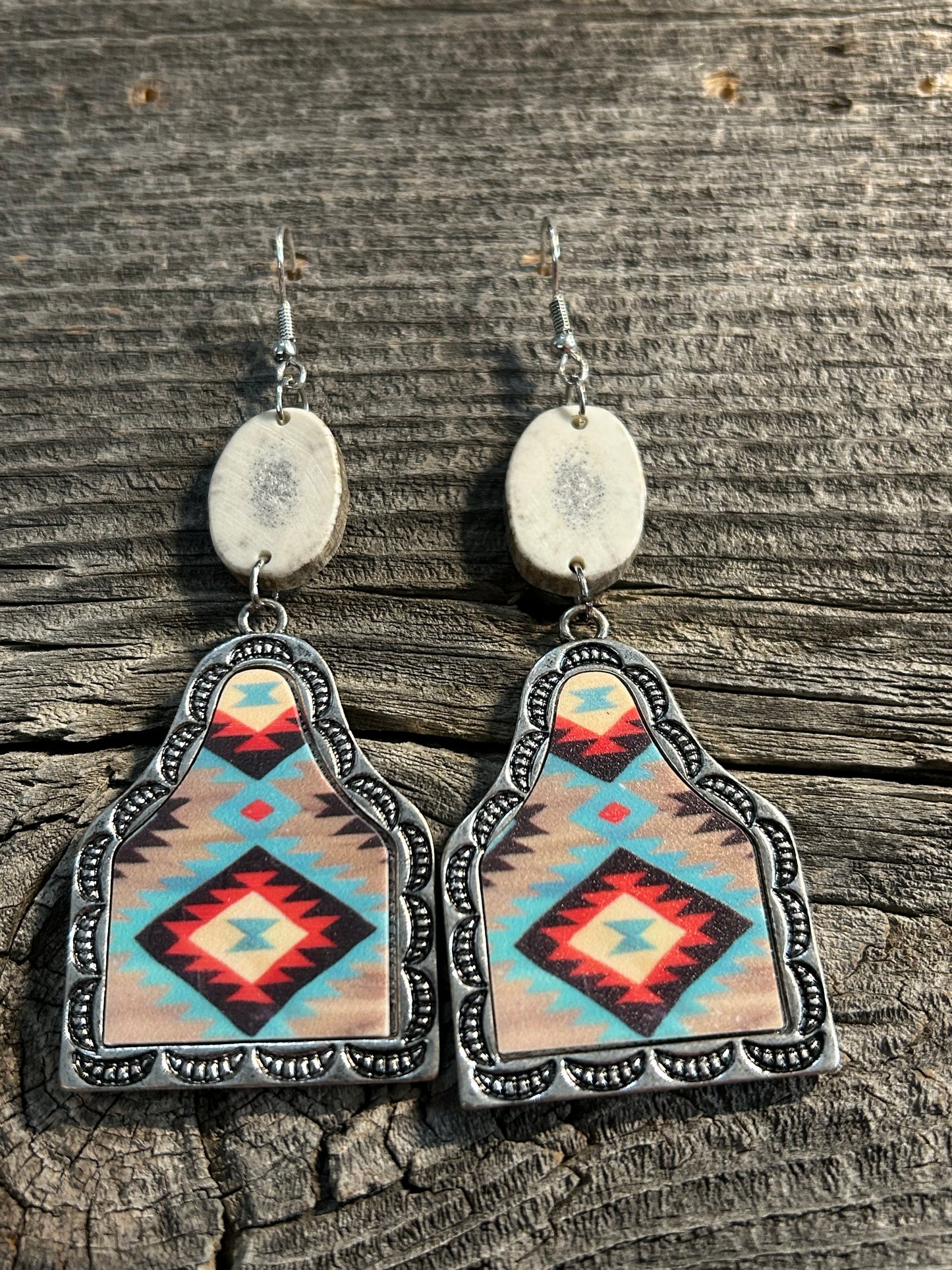 Cow Tag With Southwestern Print
