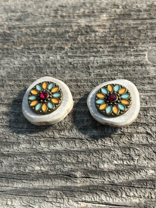 Stain Glass Earring Studs
