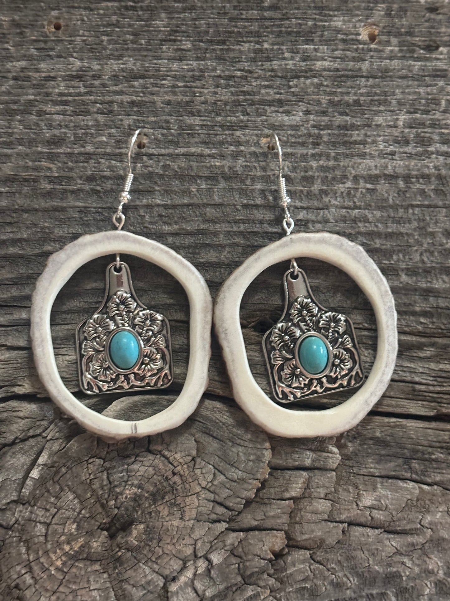 Cow tag with turquoise gem