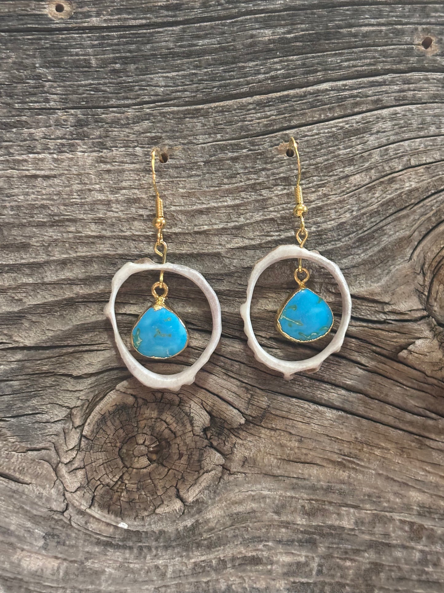 Classy Turquoise drops with gold trim